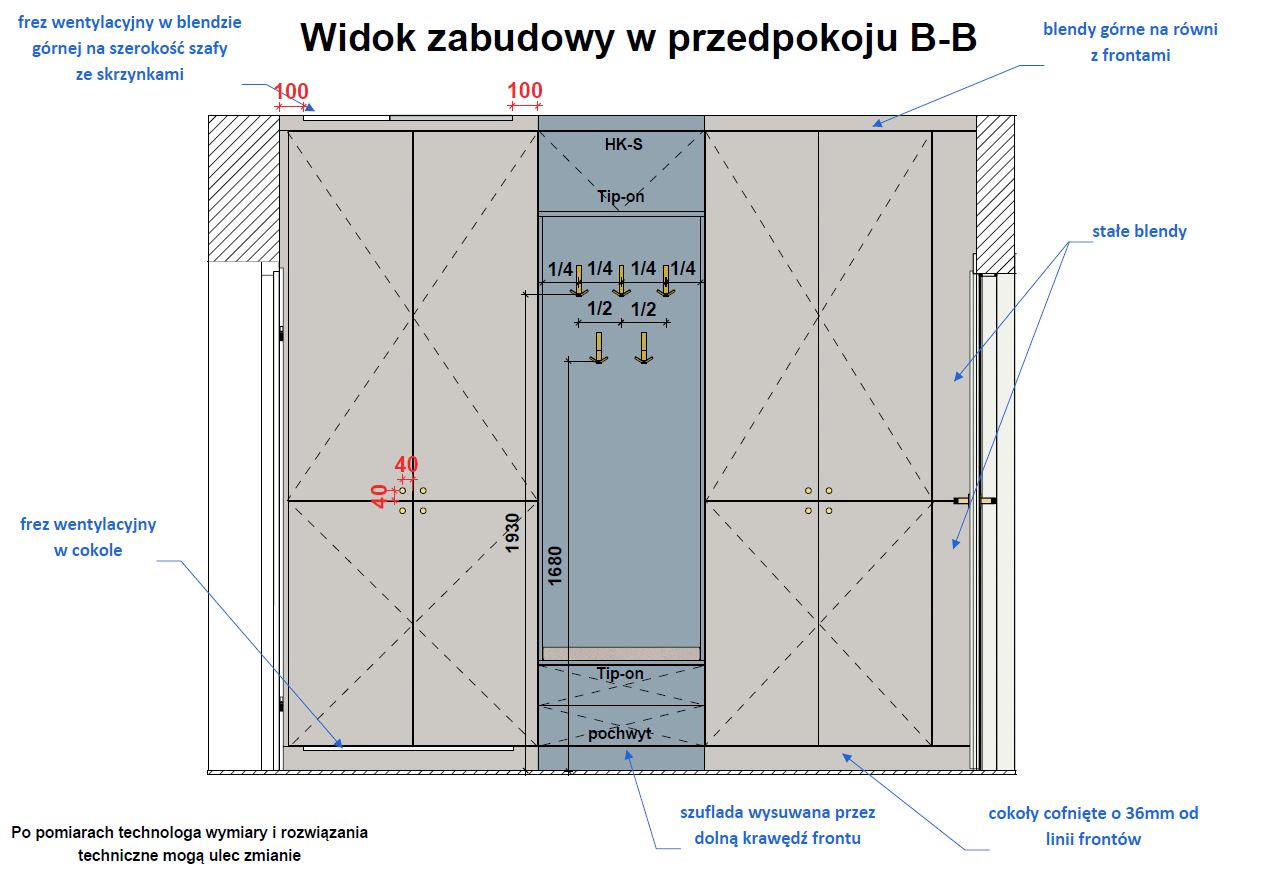 Projekt zabudowy w przedpokoju
